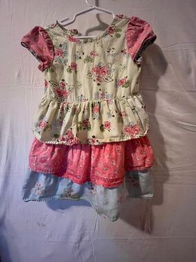 Hanna Andersson Floral Dress in Cream, Pink & Light Blue 100% cotton…